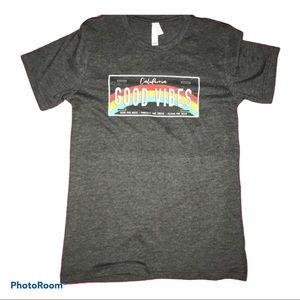 VSCO “Good Vibes” Short Sleeve Graphic Tee / Size Small  / Color Heather Gray